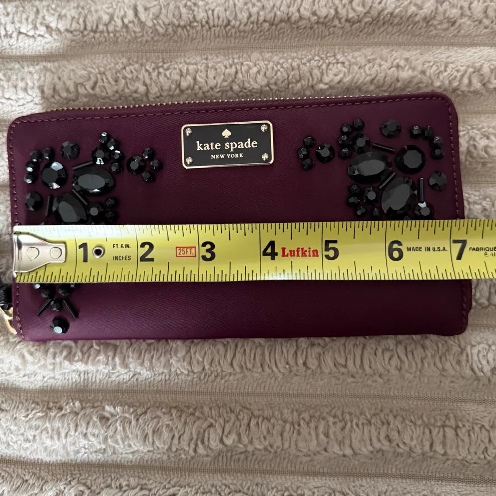 Kate Spade New York Wilson Road Embellished Wallet in deep‎ plum Jeweled